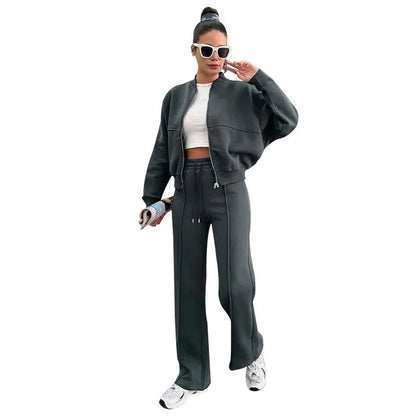 Fashion Two-piece Women's White Sports Suit Loose Sports Shirt+casual Pants Sets Sportswear Women Clothes Tracksuit Women Outfit