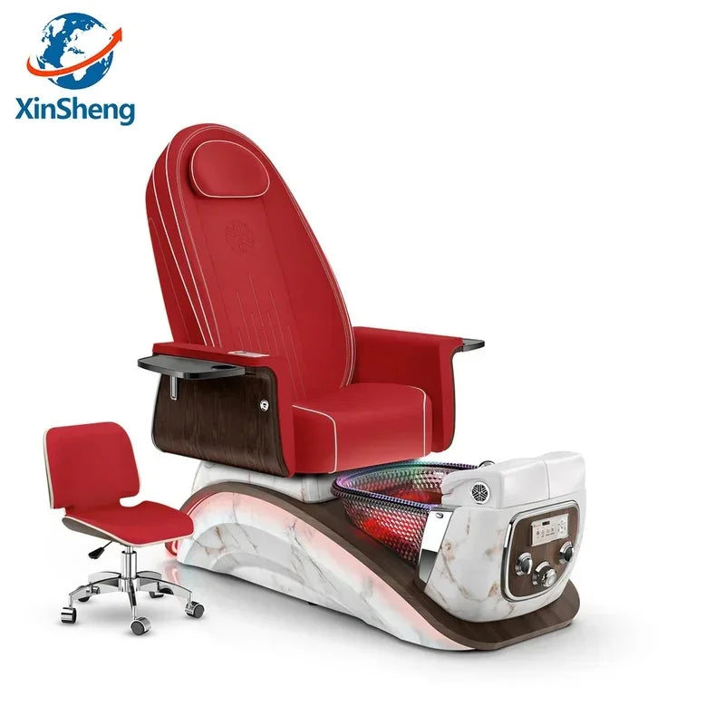 Beauty Salon Pedicure Chair with Electric Back Massage Foot Bath SPA Furniture
