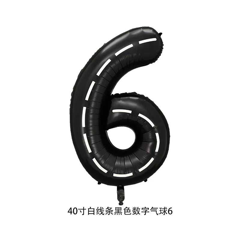 40'' Number Race Car Balloon Racetrack Balloon Truck Bike Wheels Tire Racing Car Theme Party Supplies Boys' Birthday Party Favor