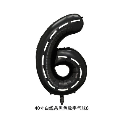 40'' Number Race Car Balloon Racetrack Balloon Truck Bike Wheels Tire Racing Car Theme Party Supplies Boys' Birthday Party Favor