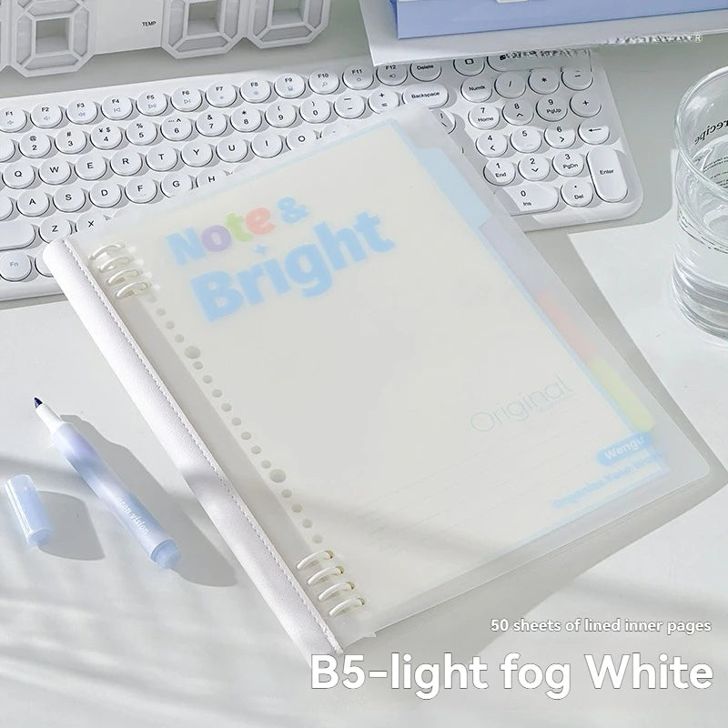 1PC A5/b5 Soft Spine Loose Leaf Notebook Detachable Notebook For Students To Flip 360 Degrees High Aesthetic Ins Style