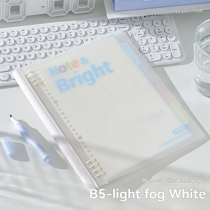 1PC A5/b5 Soft Spine Loose Leaf Notebook Detachable Notebook For Students To Flip 360 Degrees High Aesthetic Ins Style