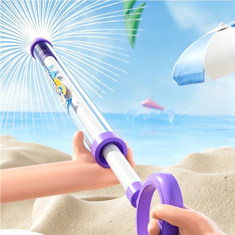Pull-Type Water Gun, Clear Tube Squirt Shooter, Summer Water Toy for Beach, Pool, Drifting & Outdoor Party Activities