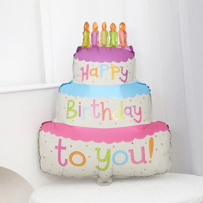 Birthday Cake Aluminium Foil Balloons Candy Ice Cream Cloud Camera Helium Balloon Birthday Party Decoration
