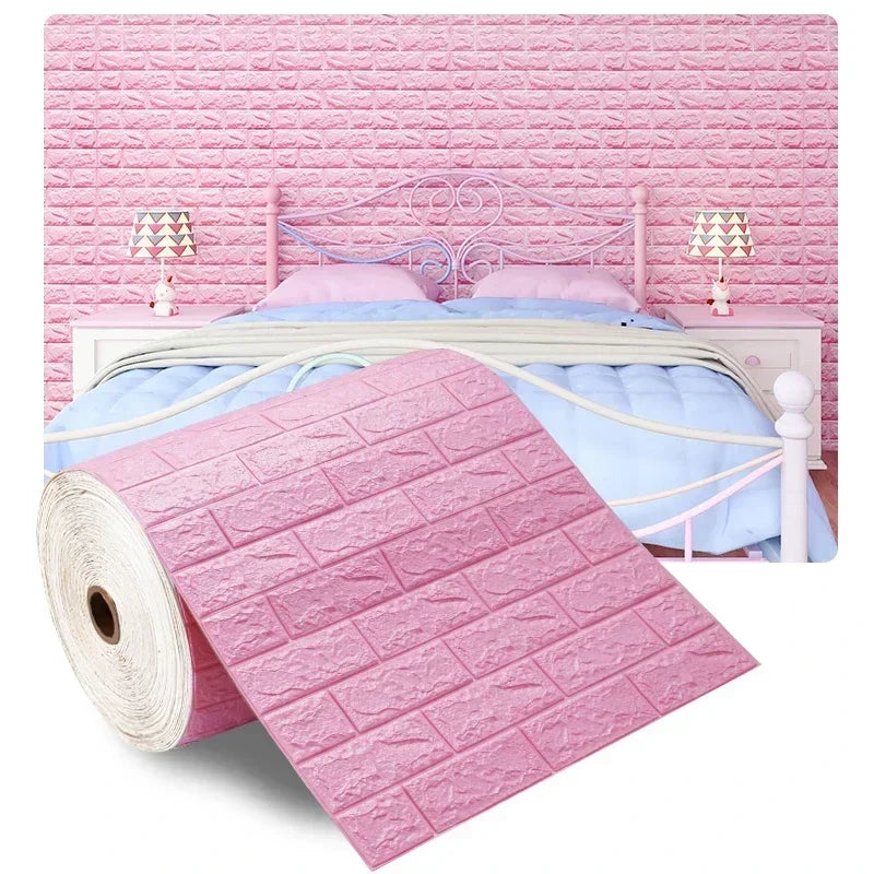 70cmx1/5/10m 3D Wallpaper Decoration Self-Adhesive Antique Foam Brick
