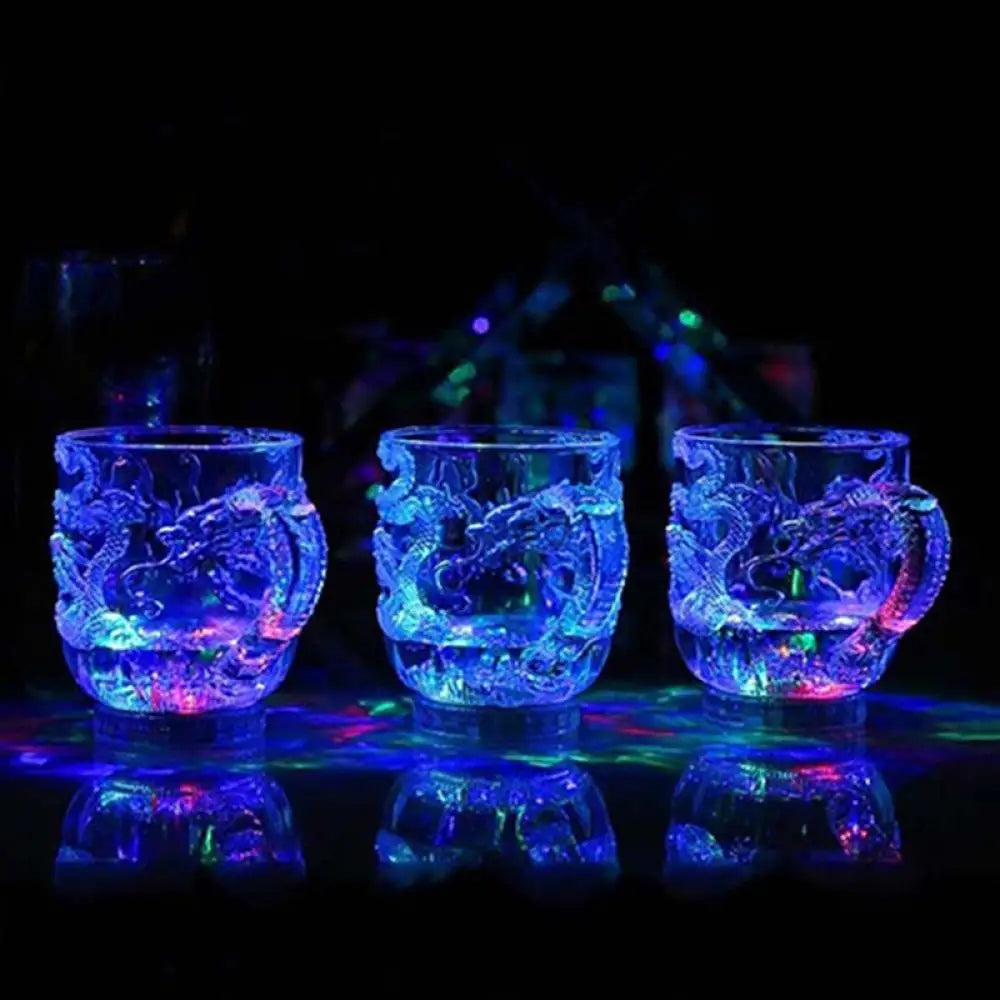 LED Flash Magic Color Changing Dragon Cup Water Activated Light-Up Beer Coffee Milk Tea Wine Whisky Bar Mug Travel Gift Taza 1pc