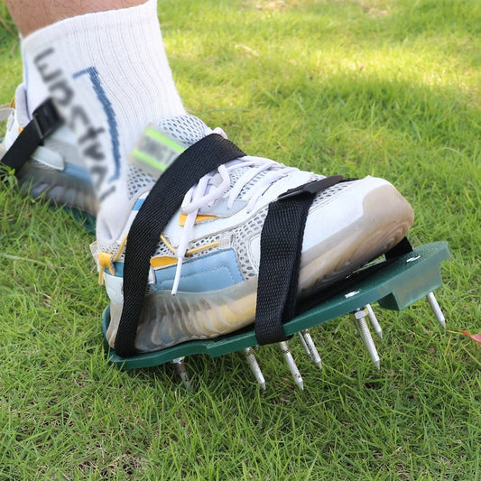 Lawn Aerator Shoes Manual Lawn Aerator with Spike Adjustable Spiked Aerating Sandals Reusable Plastic Lawn Aerator Sandals