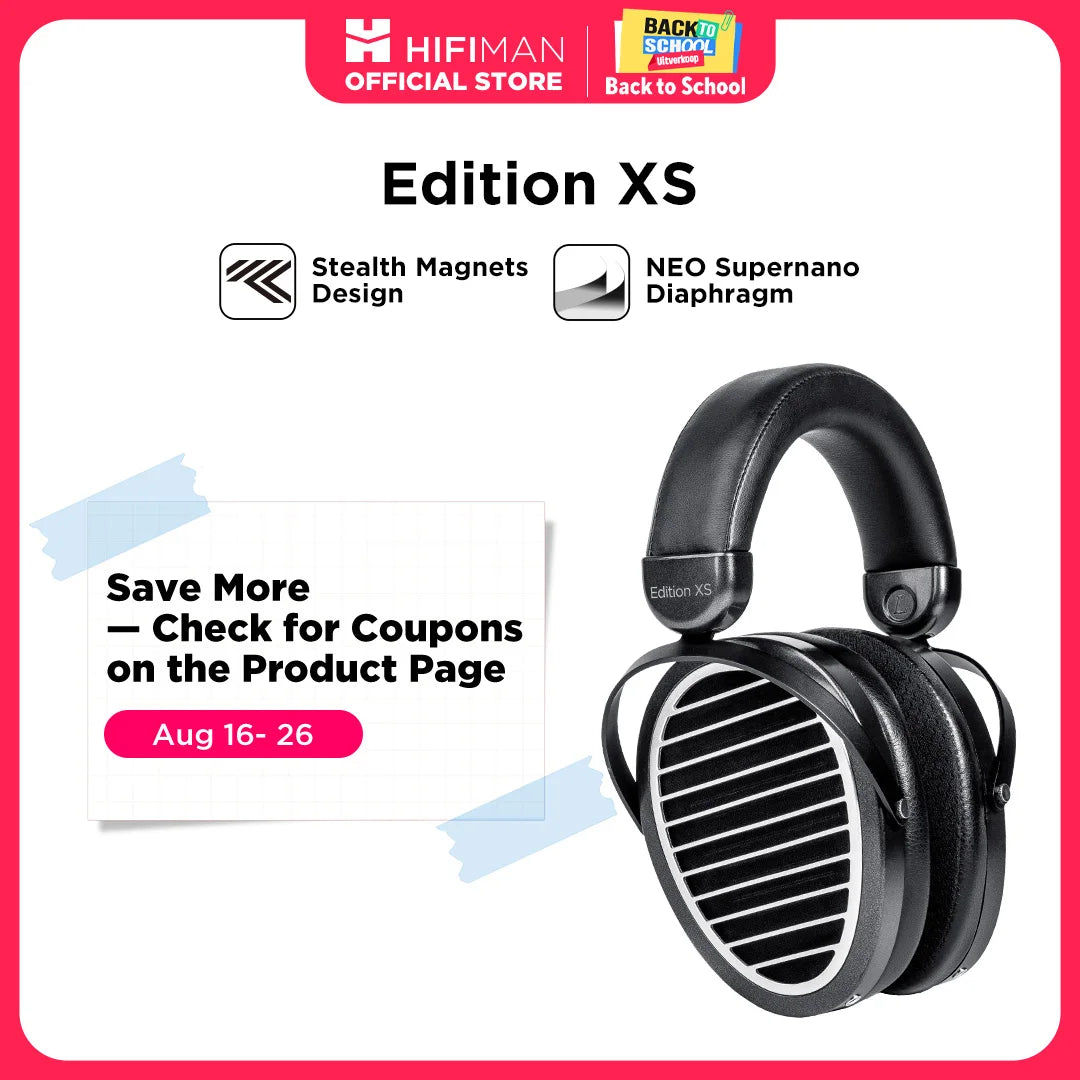 Refurbished: HIFIMAN Edition XS Full-Size Over-Ear Open-Back Planar Magnetic Hi-Fi Headphones with Stealth Magnets Design Adjustable Headband