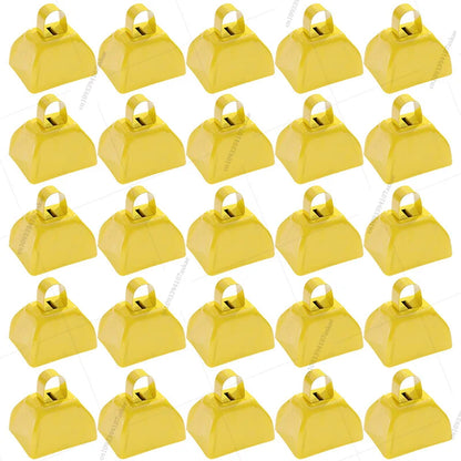 12-100 Pcs Metal Cowbells for Sporting Event 3 Inch Small Noise Makers Cow Bell for Football Event Wedding Party Favor for Guest