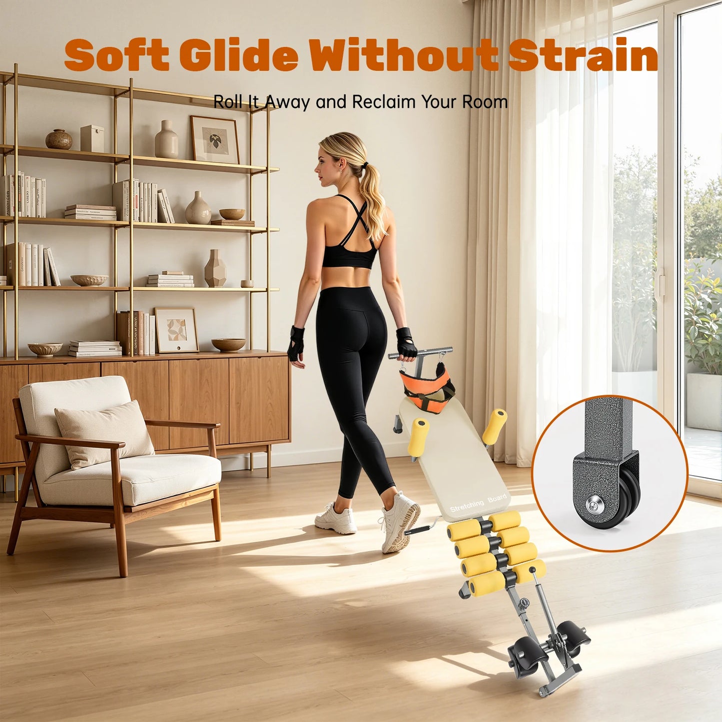Back Stretcher Traction Bed 330lbs Capacity Adjustable Length Cervical Lumbar Spine Stretcher for Home Office