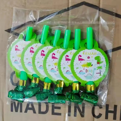 6/12/18PCS Dinosaur Party Blow Noisemakers Whistle Jungle Safari Theme Birthday Supplies Gift Party Favor Gifts Fun Photo Props