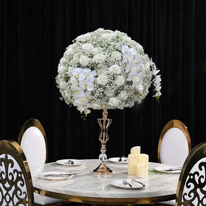 70/60/30cm White Rose Green Plants Leaf Artificial Flower Ball Wedding Table Centerpiece Decor Marriage Banquet Road Lead Floral