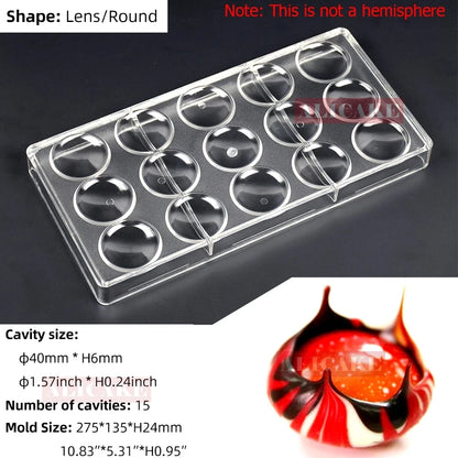 Polycarbonate Chocolate Mould Professional Molds for Candy Bonbons Bar Acrylic Mold Confectionery Baking Pastry Bakery Utensils