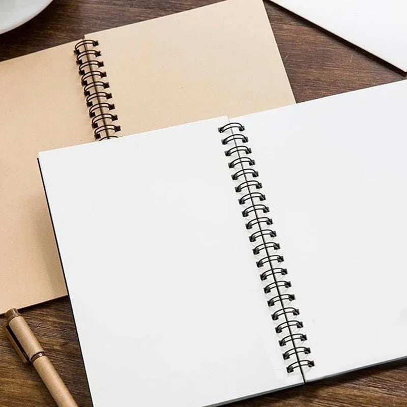 STONEGO 100-Page Kraft Paper Sketchbook - Soft Cover, Wire Bound, Unlined, Perfect for Sketching, Writing & Note