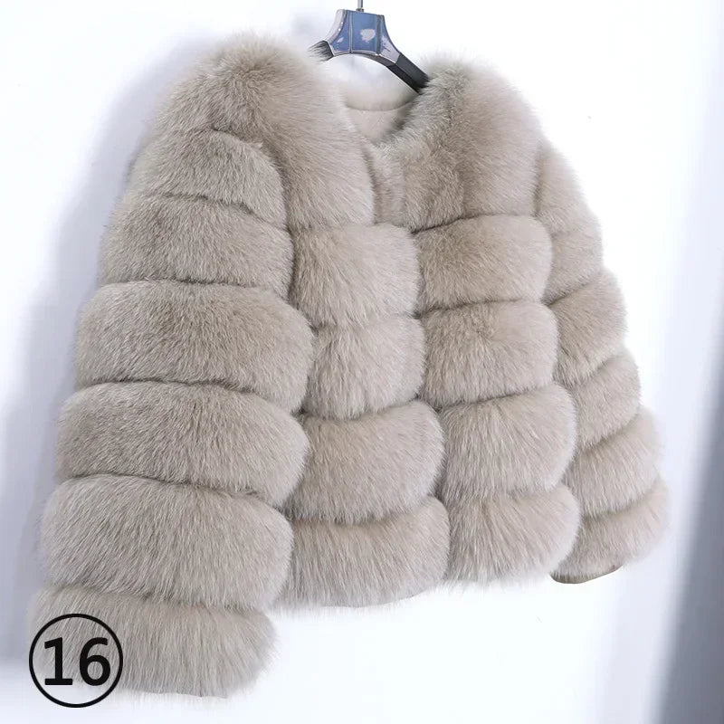 2023 Natural Real Fox Fur Coat Women Winter Warm Luxury Fur Jacket Detachable Long Sleeves Female Vest Furry Coats Outerwear