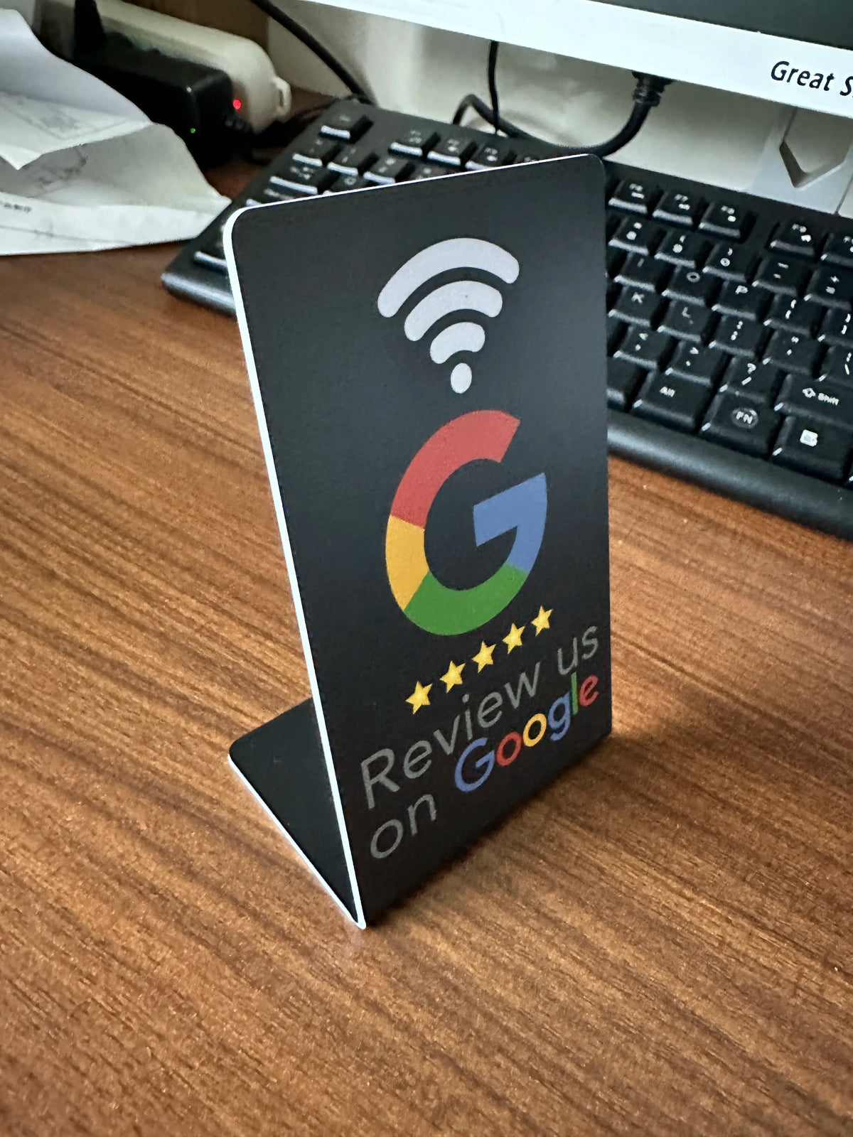 13.56Mhz Programmable Google Review Card NFC Station Table Acrylic Stickers Waterproof NFC Stand Google Review Card
