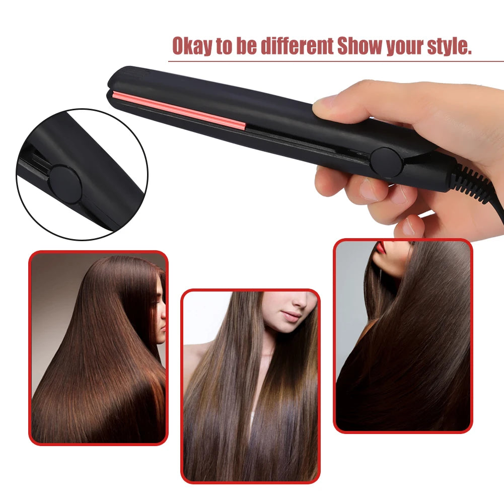 Electric Hair Straightener 18W 2Types Mini Portable Electronic Hair Straightener Straightening Hairstyling Tool