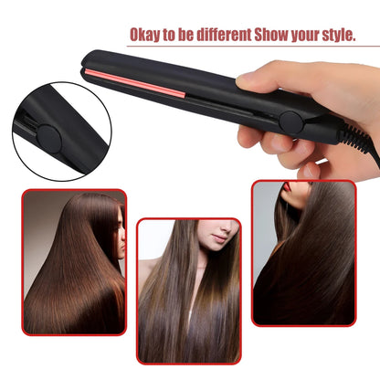 Electric Hair Straightener 18W 2Types Mini Portable Electronic Hair Straightener Straightening Hairstyling Tool