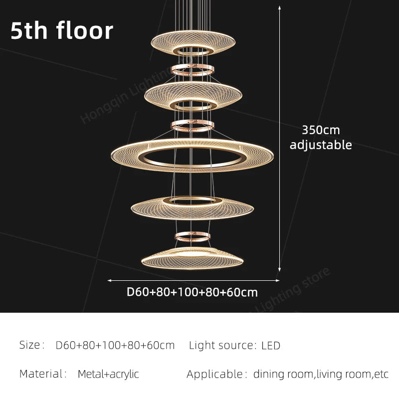 Living Room Pendant Light Duplex Staircase Pendant Light Villa for Dining Table Hanging Lamp Living Room Chandelier