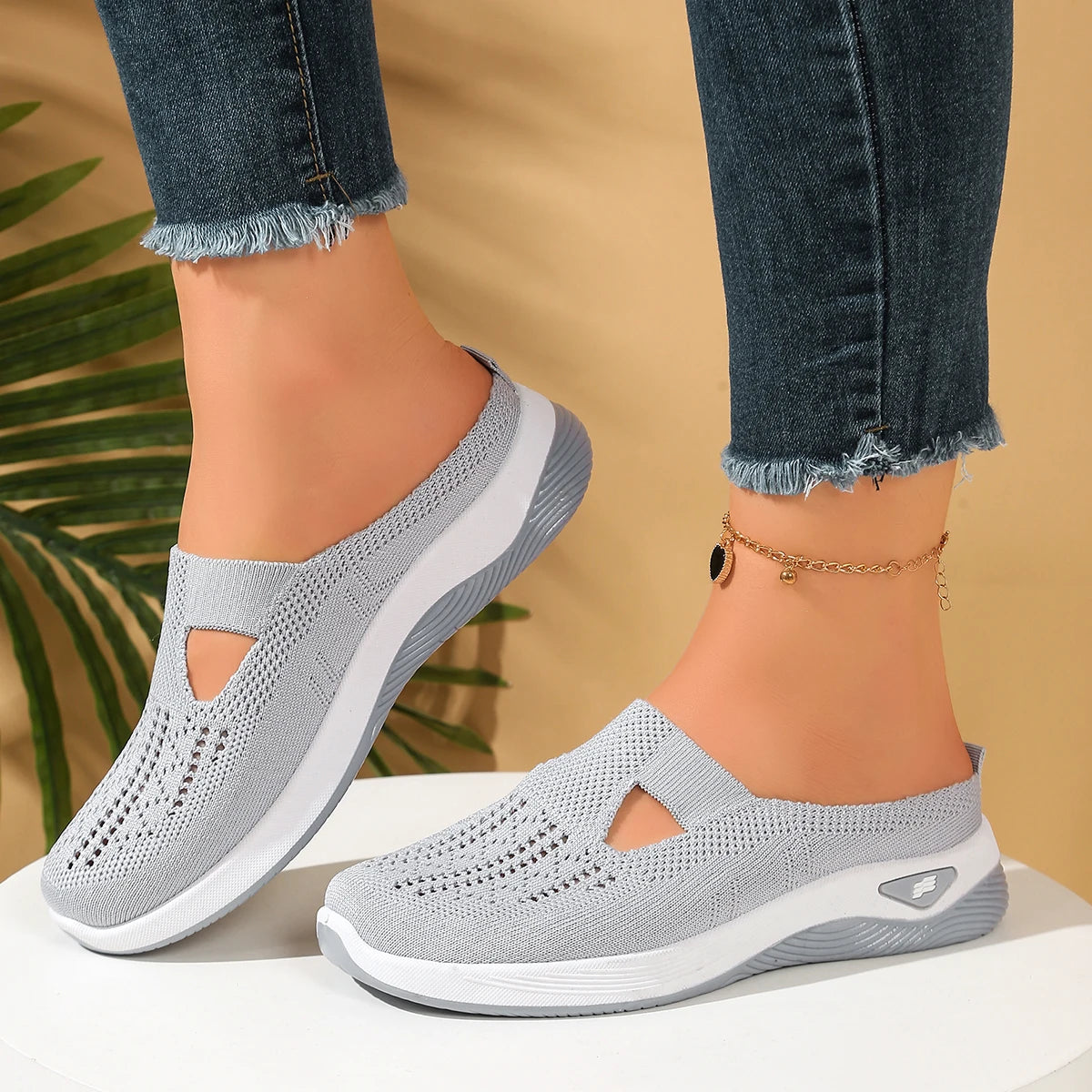 Women shoes  Convenient and comfortable at home, one foot with a vent and half slipper women's summer shoes free shippiing shoes