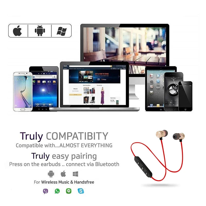 1/2/3/4pcs Bluetooth Earphone Sports Neckband Magnetic Wireless Earphones Stereo Earbuds Music Headphones With Mic For Xiaomi
