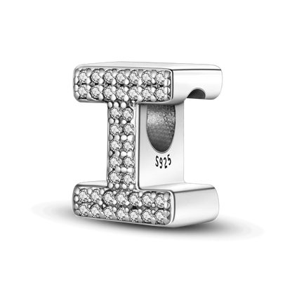 Fit Original Bangle Bracelet DIY A-Z Alphabet Charms Bead 925 Sterling Silver CZ Zircon LOVE Letter Dangle Pendant Jewelry Gift