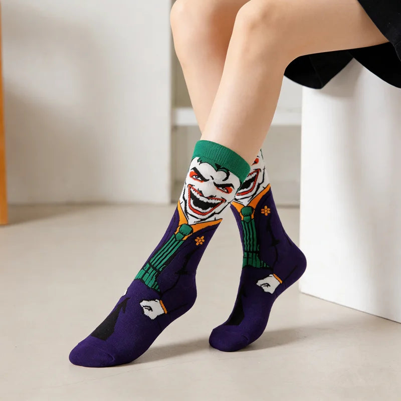 1pairs BEAST KINGDOM Street Casual Crew Socks Men Women Cartoon Anime Hip Hop Fashion Novelty Funny Socks