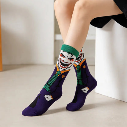 1pairs BEAST KINGDOM Street Casual Crew Socks Men Women Cartoon Anime Hip Hop Fashion Novelty Funny Socks