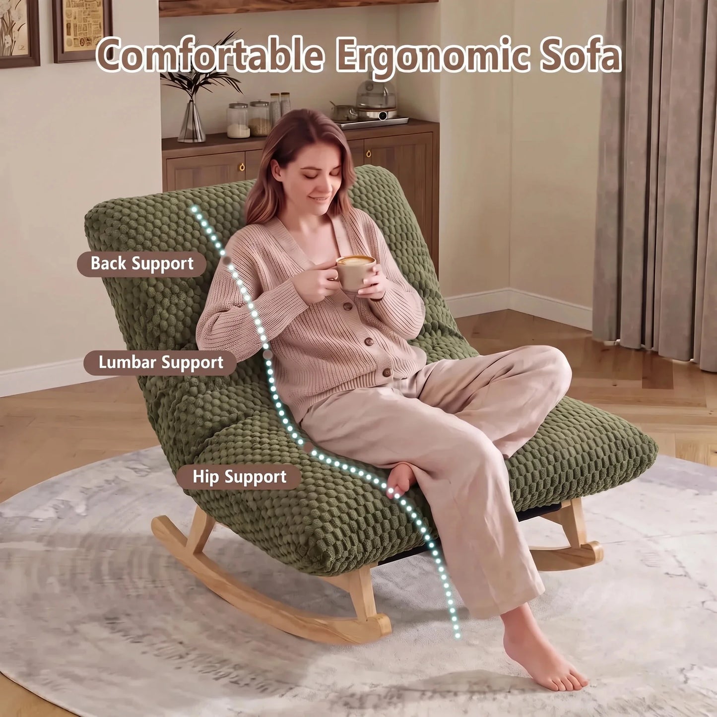 43.3-inch Single-seater Lounge Sofa Without Armrests Made Of Comfortable Corduroy Fabri Suitable For Living Rooms Offices Apartments and Bedrooms