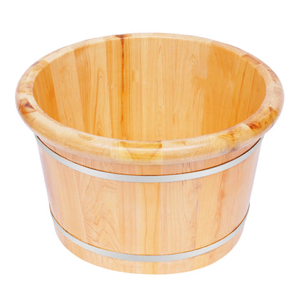 Cedar Wood Foot Spa Bucket with Massage Roller, 30 Min Heat Retention, 12.2 Inch Deep Soak, Natural Foot Bath Tub