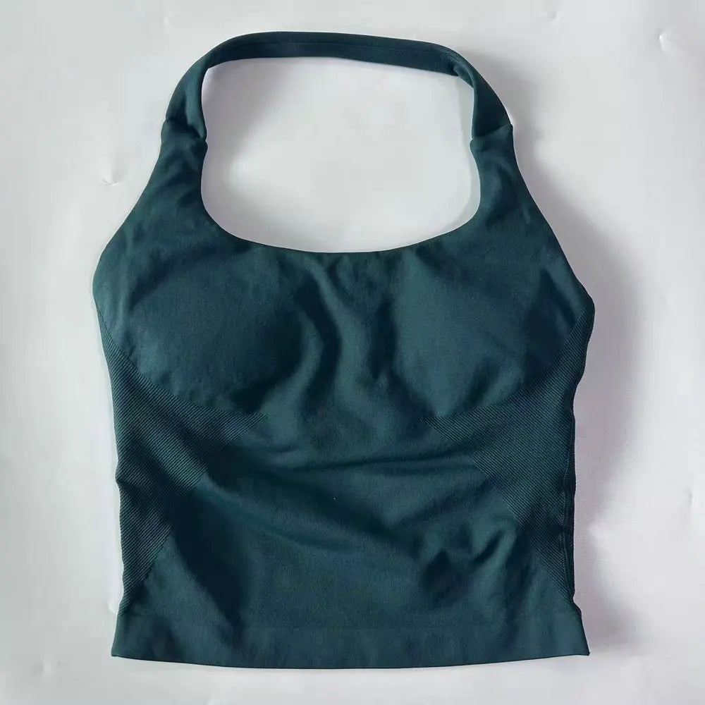 1-2pcs Gym Set Women Backless Tank Tops High Waist Scrunch Seamless Shorts High Waist Yoga Leggings Workout Sets Gym Suit