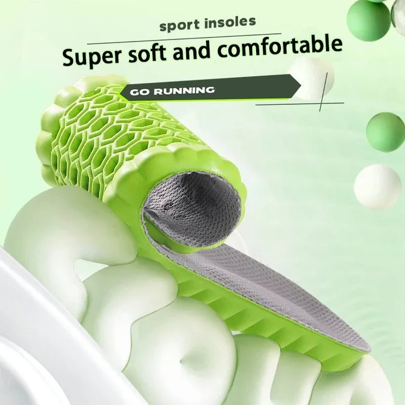 1 Pair Breathable Shock-absorbing Insoles Men's Outdoor Sport Insoles Soft Elastic Sole Comfortable Arch Support Insoles