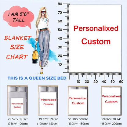 1 Piece of Custom Personalized Blanket with Image Upload DIY Flannel Blanket - Customize with Warm Photos, Soft and Warm, Suitable for Sofa, Bed, Office, Car, and Outdoor Travel - Perfect for All Seasons, Halloween, Thanksgiv