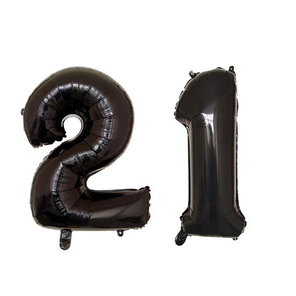 2Pcs 32 Inch Gold Silver Black Blue Red Helium Foil Number Balloon 16 17 18 19 20 21 Happy Birthday Party Decoration Supplies