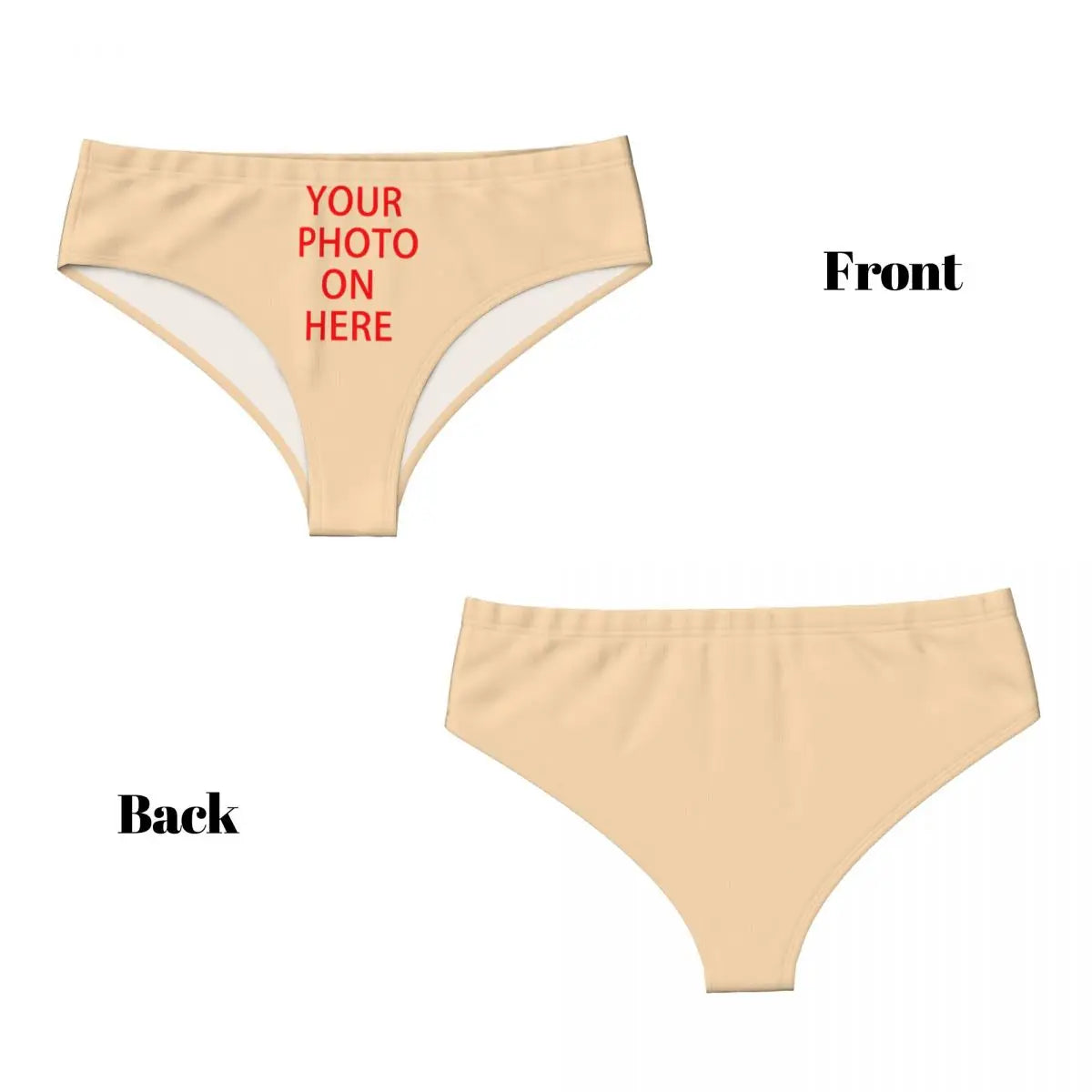 Custom DIY Logo Briefs Underwear Women's Stretch Comfortable Shorts Panties Customized Photo Print Brief Panties