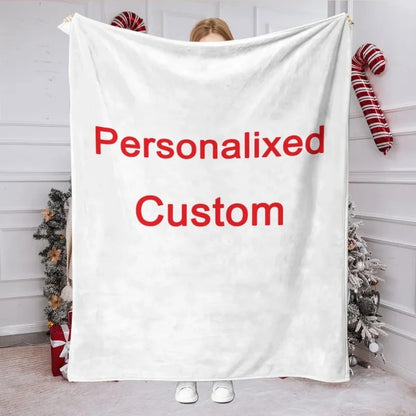 1 Piece of Customized Personalized Blanket Upload Pictures DIY Flannel Blanket，Customized Warm Photos, Soft and Warm
