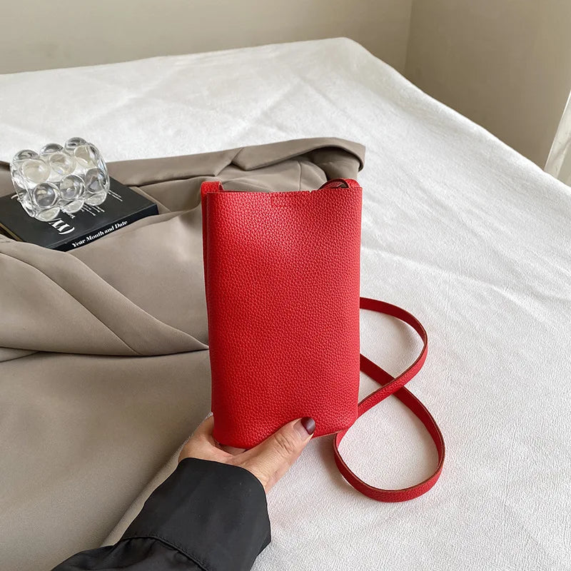 New Women Handbags Female Pu Leather Hasp Shoulder Bags Large Capacity Crossbody Bags for Women Solid Flap Portable Phone Purse