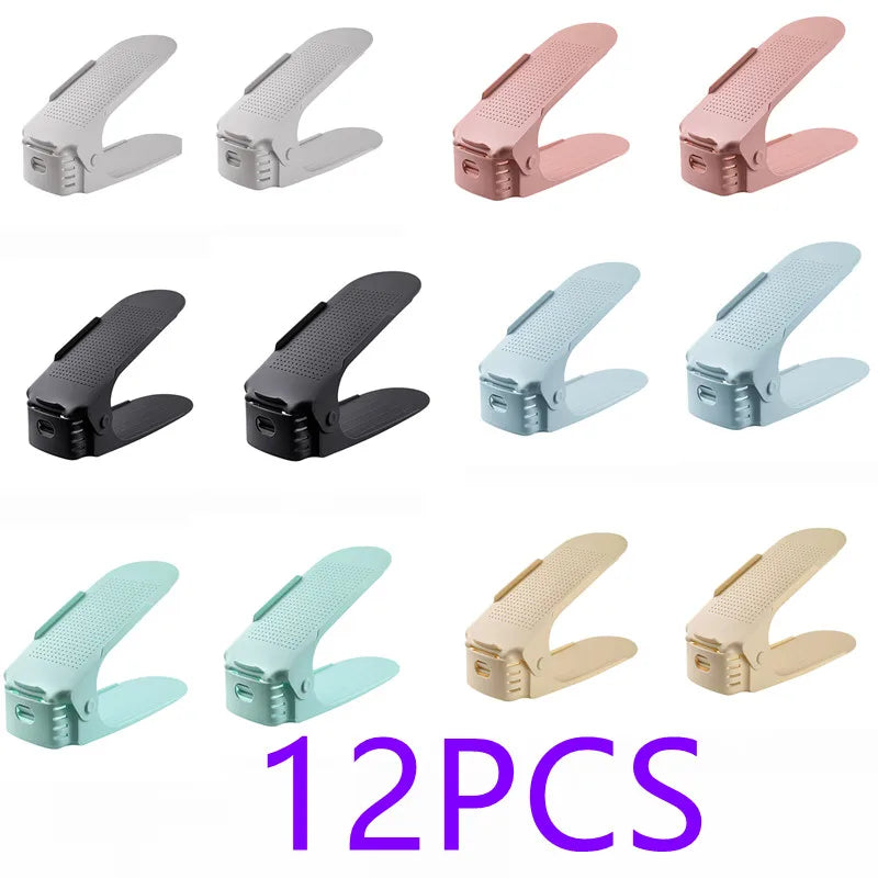 Durable Adjustable Shoe Organizer Footwear Support Slot Space Saving Cabinet Closet Stand Shoes Storage Rack Shoebox