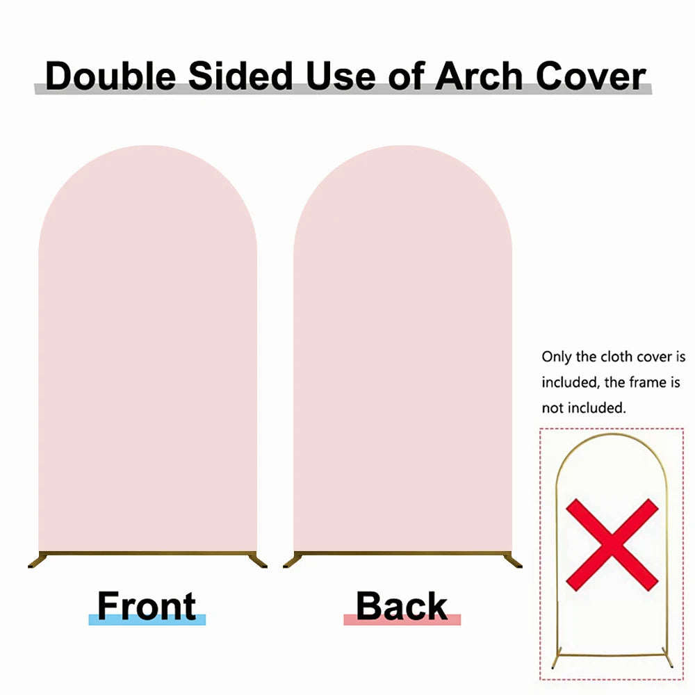Pink Elastic Arch Backdrop Cover Spandex Fitted 2-Sided Round Top Chiara Arch Backdrop Cover for Wedding Party Birthday Banquet