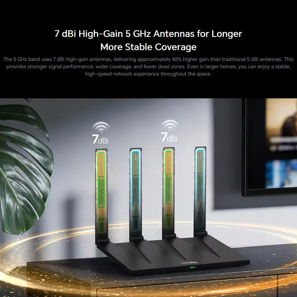 Tenda AX12 Pro AX3000 WiFi 6 Router 160MHz Dual Band Gigabit Mesh VPN NFC Signal Booster High Gain Antennas Long Range Coverage