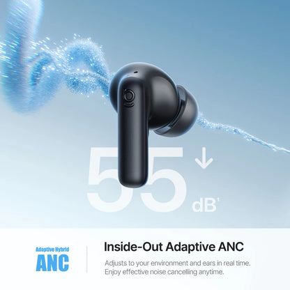 Baseus Bass EP10 Ultra Wireless Earphones -55dB Noise Reduction 65Hrs Long Playtime Bluetooth 6.0 Earbuds 6 Mics AI Call Clear