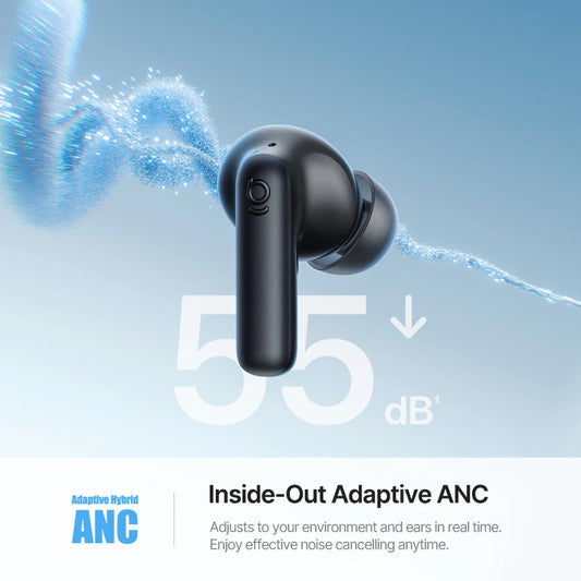 Baseus Bass EP10 Ultra Wireless Earphones -55dB Noise Reduction 65Hrs Long Playtime Bluetooth 6.0 Earbuds 6 Mics AI Call Clear