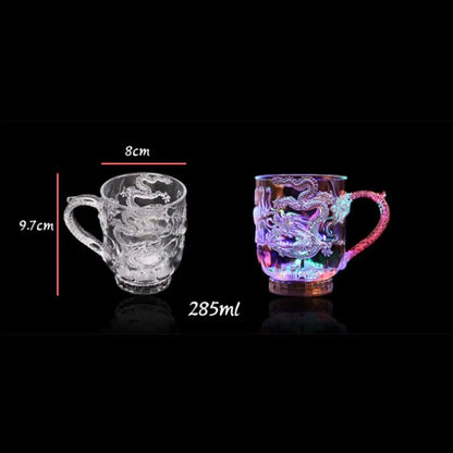 Light Up Cups Water Activated LED Glowing Wine Glasses, Color Changing Coffee Mug Light Up Drinking Glasses LED Flashing Cup