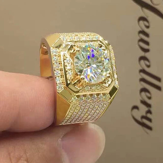 European and American Trendy Inlaid Crystal Women Men's Rings Banquet Fashion Business Ring Jewelry
