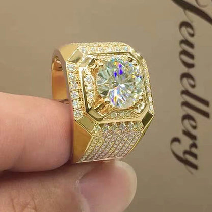 European and American Trendy Inlaid Crystal Women Men's Rings Banquet Fashion Business Ring Jewelry