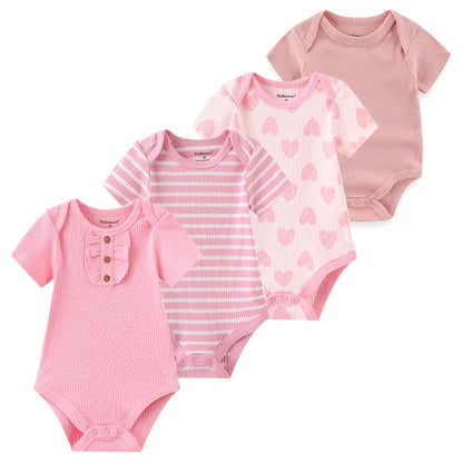 4pieces Newborn Baby Boy Clothes Cartoon Cotton Romper Summer Short
