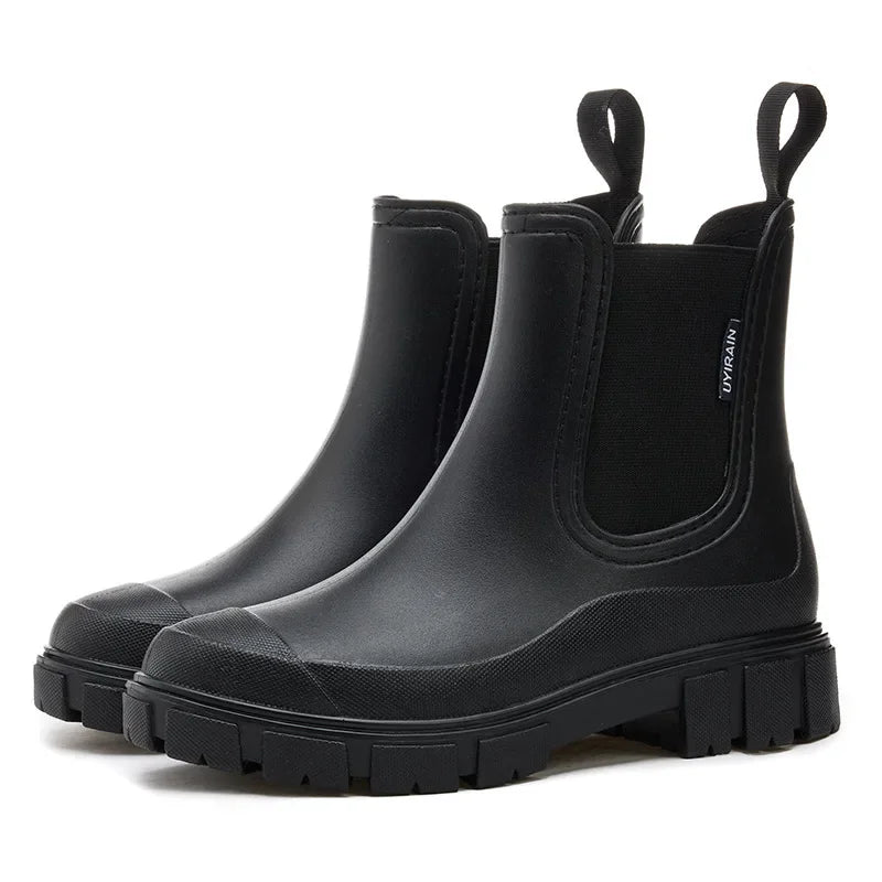 Winter Women's Boots Cotton Padded Women's Rain Shoes Midsole Rain Boots Women Wear-resistant Waterproof Anti Slip Rubber Shoes