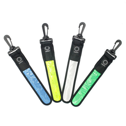 4Pcs LED Luminous Reflective Light Strip Glowing Strap Pendant Decor Safety Reflector Pendant for Backpack Hiking Jogging