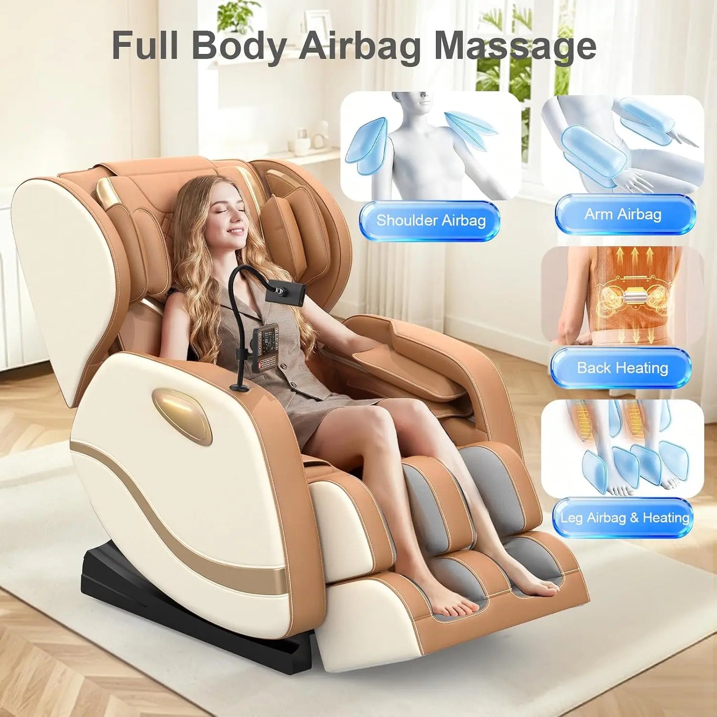 Track Massage Chair Full Body, Zero Gravity Recliner | 12 Fix Rollers, 8 Airbags, 15 Auto Programs, Foot, Custom