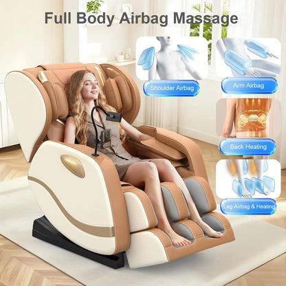 Track Massage Chair Full Body, Zero Gravity Recliner | 12 Fix Rollers, 8 Airbags, 15 Auto Programs, Foot, Custom